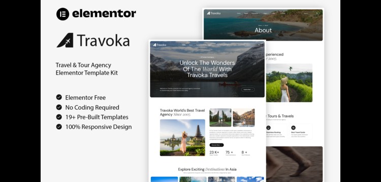 Item cover for download Travoka - Travel & Tour Agency Elementor Template Kit