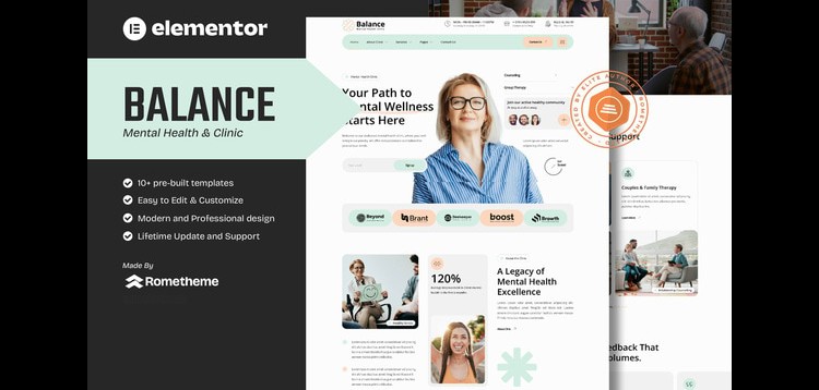 Item cover for download Balance - Mental Health Clinic Elementor Template Kit