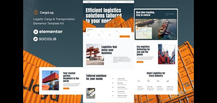 Item cover for download CargoLog - Logistic Cargo & Transportation Elementor Template Kit