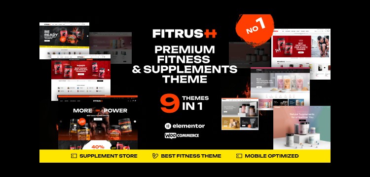 Item cover for download Fitrush - Fitness and Health Supplements WordPress Theme