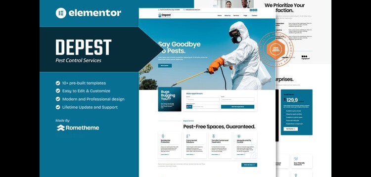 Item cover for download Depest - Pest Control Services Elementor Template Kit