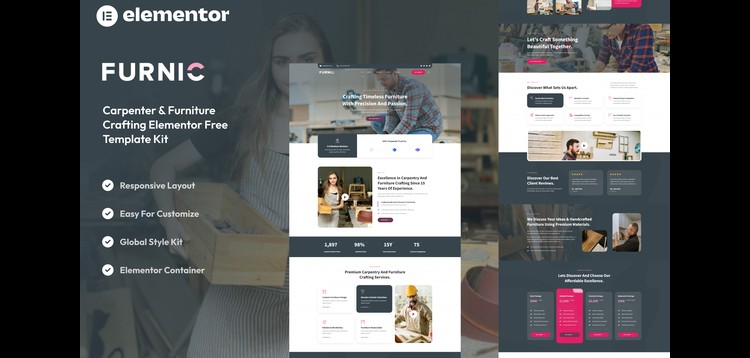 Item cover for download Furnic - Carpenter & Furniture Crafting Elementor Template Kit