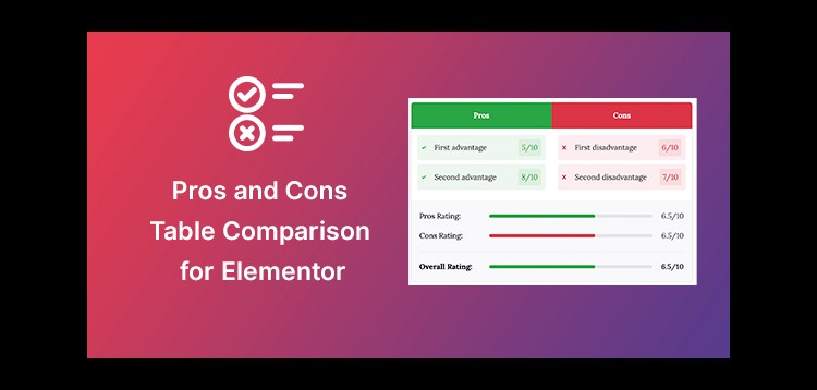 Item cover for download Pros & Cons Widget for Elementor