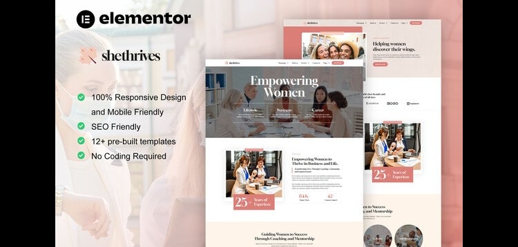 Item cover for download SheThrives - Feminine Business Elementor Pro Template Kit