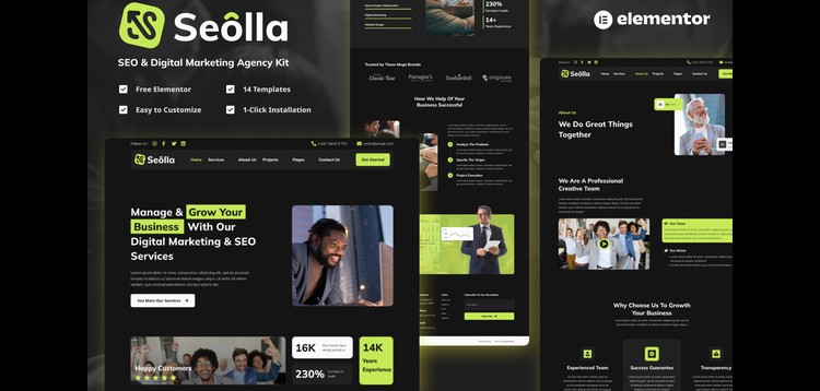 Item cover for download Seolla - SEO & Digital Marketing Agency Template Kit