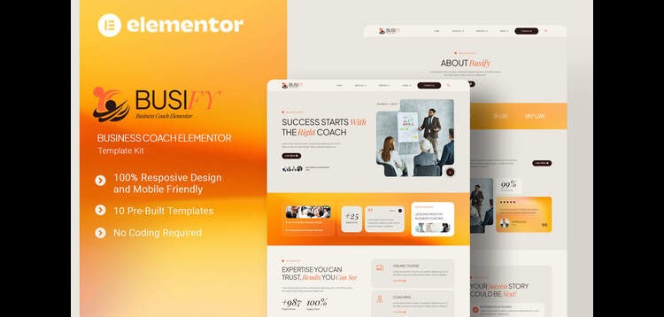 Item cover for download Busify - Business Coach Elementor Template Kit