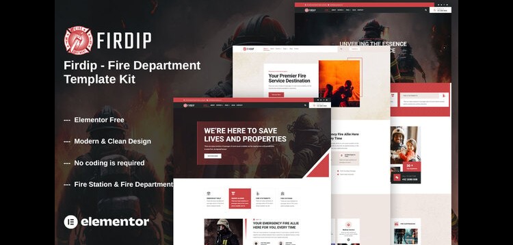 Item cover for download Firdip - Fire Department Elementor Template Kit