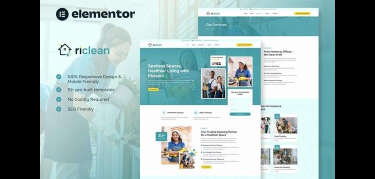 Item cover for download Riclean - Cleaning Service Company Elementor Template Kit