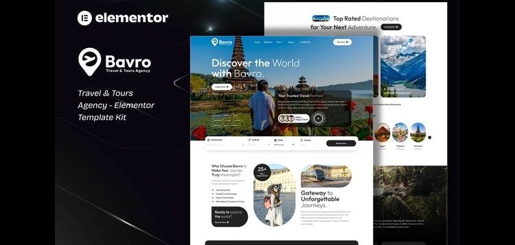 Item cover for download Bavro - Travel & Tour Agency Elementor Template Kits