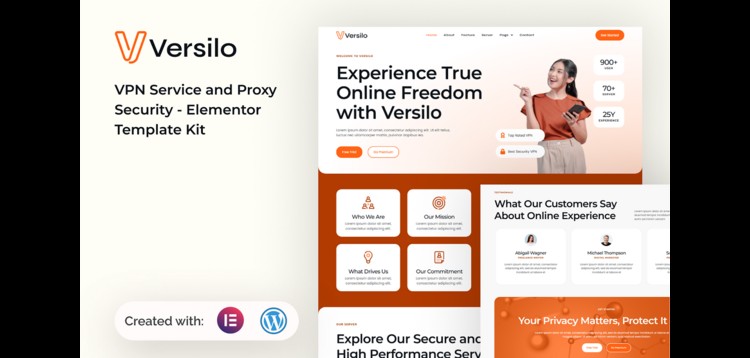 Item cover for download Versilo - VPN Service & Proxy Security Elementor Template Kit