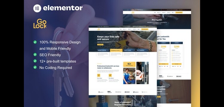 Item cover for download GoLock - Locksmith & Key Maker Service Elementor Pro Template Kit