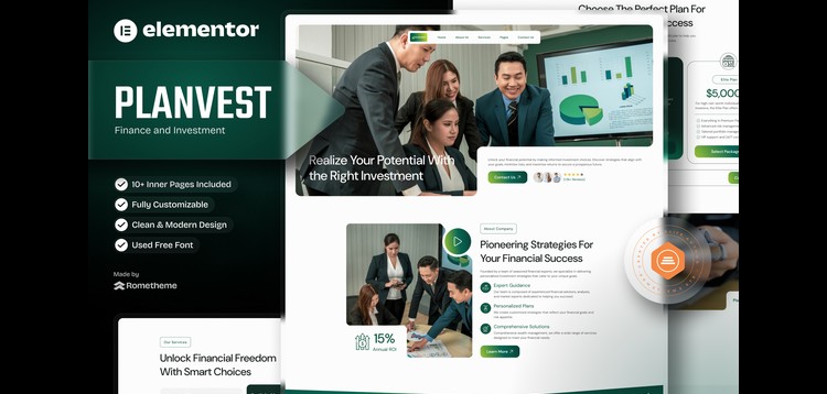 Item cover for download Plantvest - Finance & Invesment Elementor Template Kit