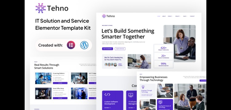Item cover for download Tehno - IT Solution & Service Elementor template Kit