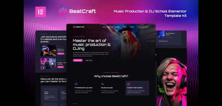 Item cover for download Beatcraft - Music Production & DJ School Elementor Template Kit