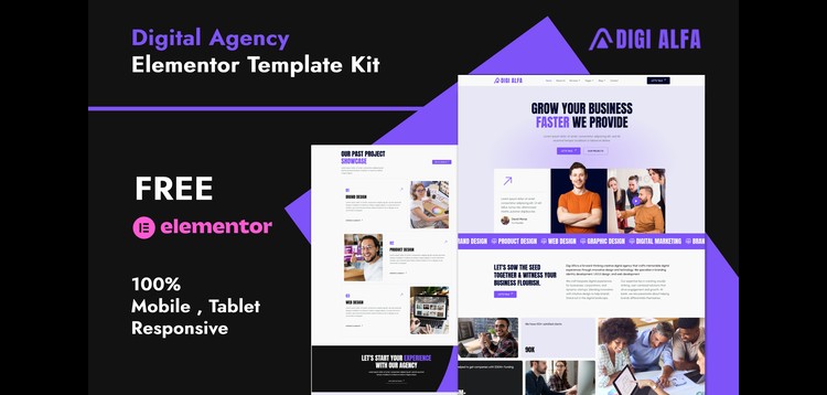 Item cover for download DigiAlfa - Digital Agency Elementor Template Kit