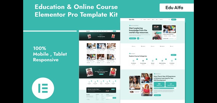 Item cover for download EduAlfa - Education & Online Course Elementor Pro Template Kit