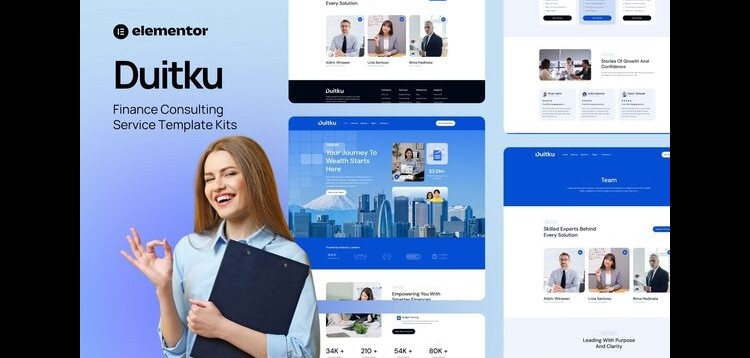 Item cover for download Duitku – Finance Consulting Service Elementor Template Kit