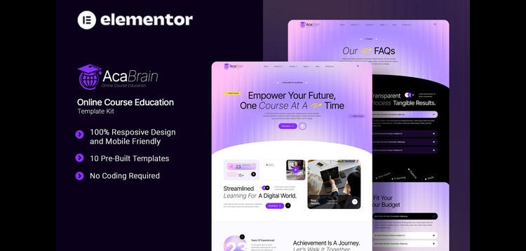 Item cover for download Acabrain - Online Course Education Elementor Template Kit