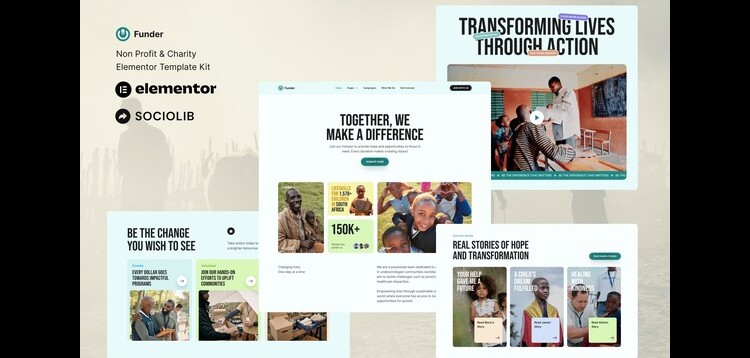 Item cover for download Funder - Non Profit & Charity Elementor Template Kit