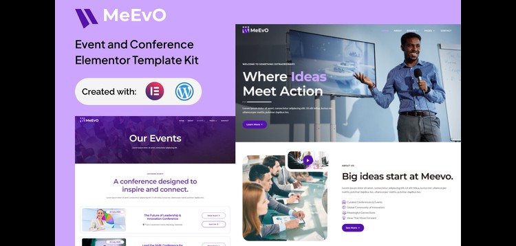 Item cover for download Meevo - Event and Conference Elementor Kit