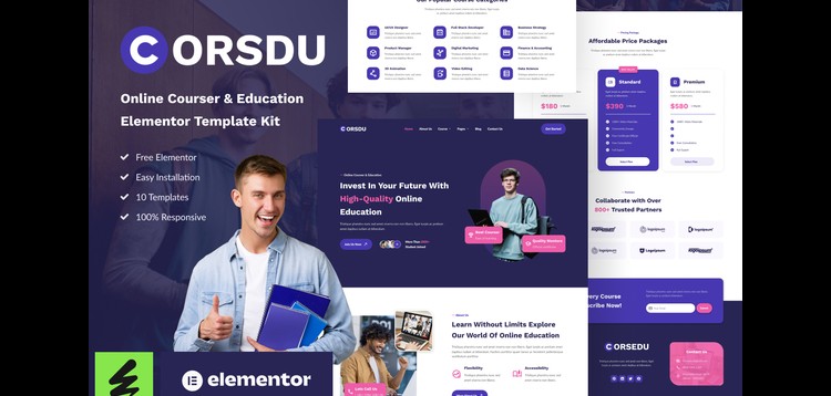 Item cover for download Corsdu - Online Courses & Education Elementor Template Kit