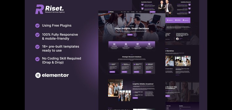 Item cover for download Riset - Research Services & Agency Elementor Template Kit
