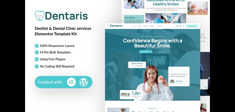 Item cover for download Dentaris - Dentis & Dental Clinic Service Elementor Template Kit