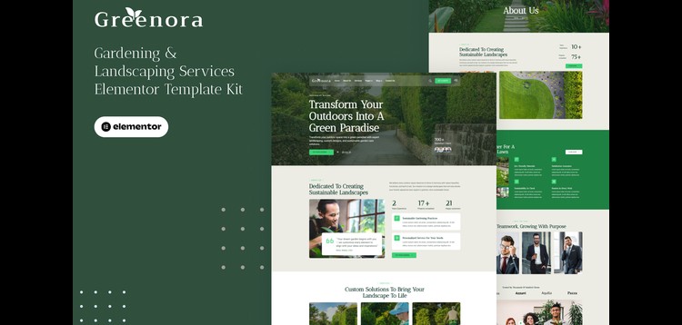 Item cover for download Greenora - Gardening & Landscaping Services Elementor Pro Template Kit