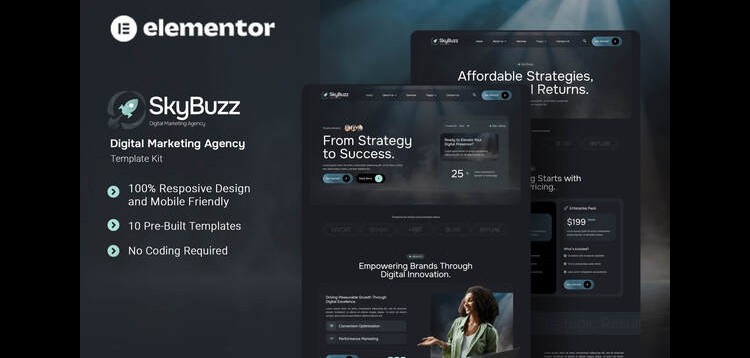 Item cover for download Skybuzz - Digital Marketing Agency Elementor Template Kit