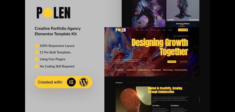 Item cover for download Polen - Creative Portfolio Resume Elementor Template Kit