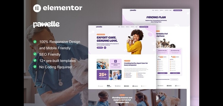 Item cover for download Pawelle - Veterinary & Pet Care Elementor Pro Template Kit