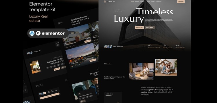Item cover for download Luxhom - Luxury Real Estate Elementor Template Kit
