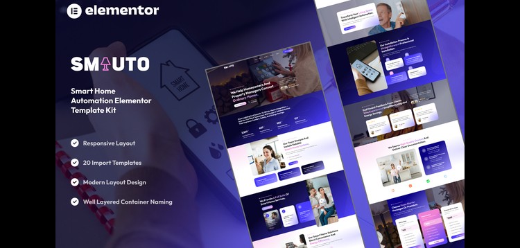 Item cover for download Smauto - Smart Home Automation Elementor Template Kit