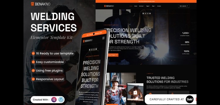 Item cover for download Benakno - Welding Services Elementor Template Kit