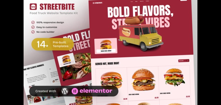Item cover for download StreetBite - Food Truck & Street Food Elementor Template Kit
