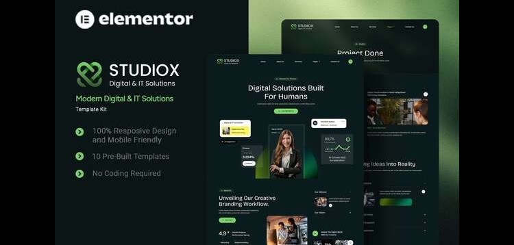 Item cover for download Studiox - Modern Digital & IT Solution Elementor Template Kit
