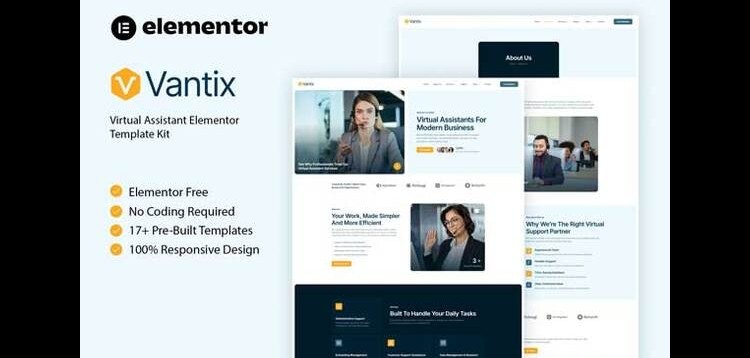 Item cover for download Vantix - Virtual Assistant Elementor Template Kit