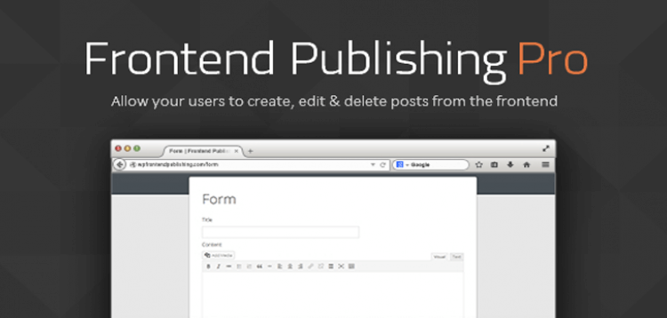 Item cover for download Frontend Publishing Pro