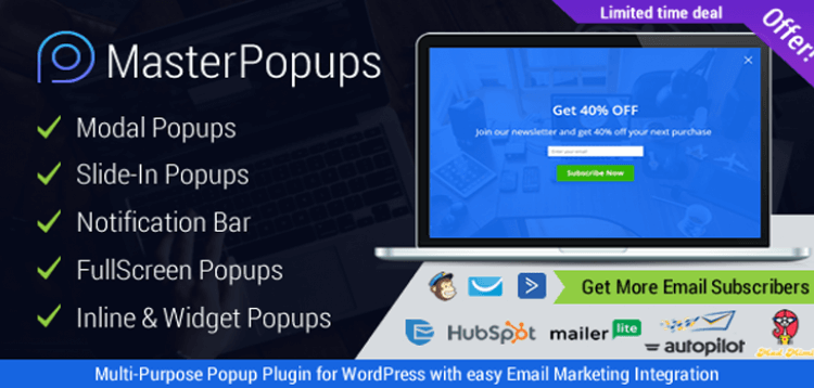 Item cover for download Master Popups - Wordpress Popup Plugin for Lead Generation. Get Subscribers and Grow Your Email List