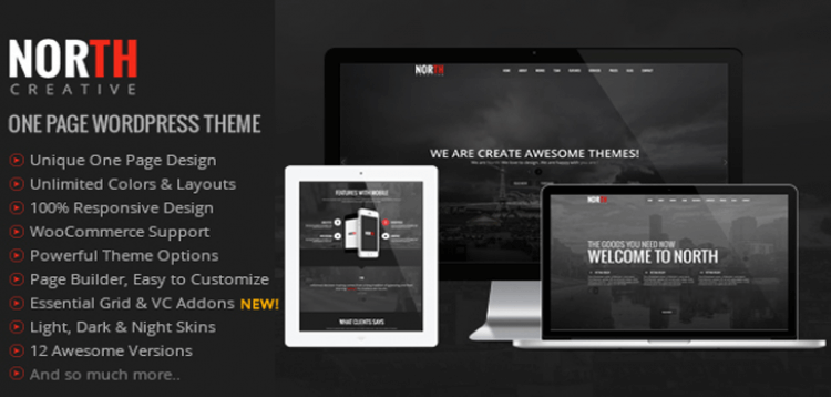 Item cover for download North - One Page Parallax WordPress Theme
