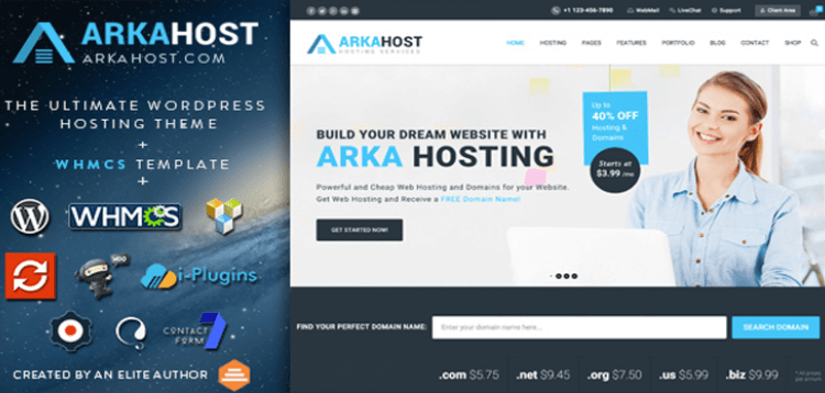 Item cover for download Arka Host - WHMCS Hosting, Shop & Corporate Theme