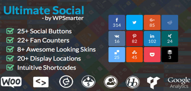 Item cover for download Ultimate Social - Easy Social Share Buttons and Fan Counters for WordPress