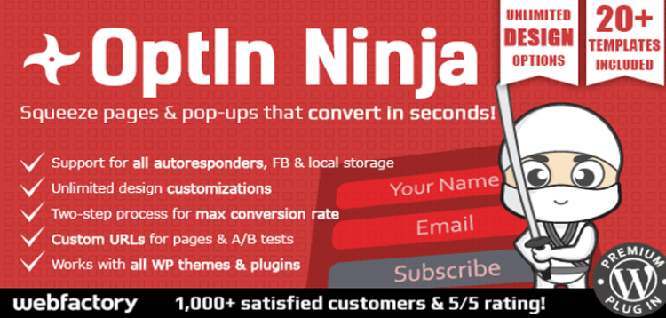 Item cover for download OptIn Ninja - Ultimate Squeeze Page Generator