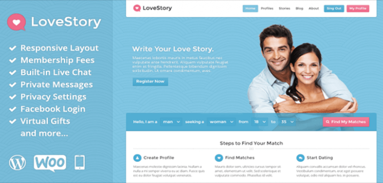 Item cover for download LoveStory - Dating WordPress Theme 