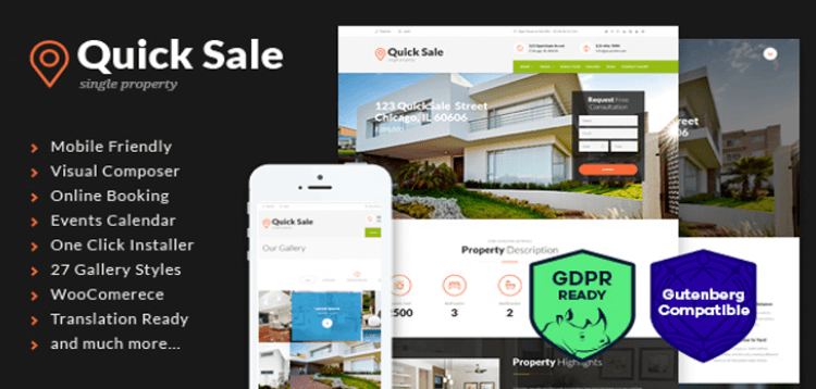 Item cover for download Quick Sale | Single Property Real Estate WordPress Theme 