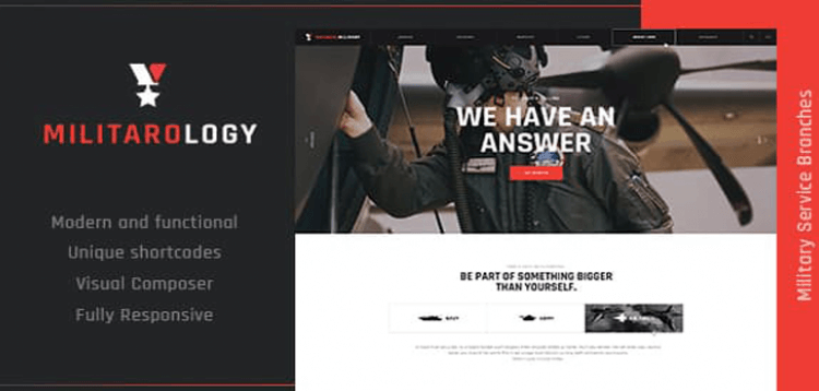 Item cover for download Militarology | Military Service WordPress Theme