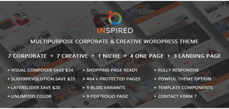 Item cover for download Inspired - Multipurpose Corporate and Creative Bootstrap WordPress Theme