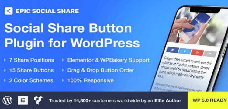 Item cover for download Epic Social Share Button for WordPress & Add Ons for Elementor & WPBakery Page Builder