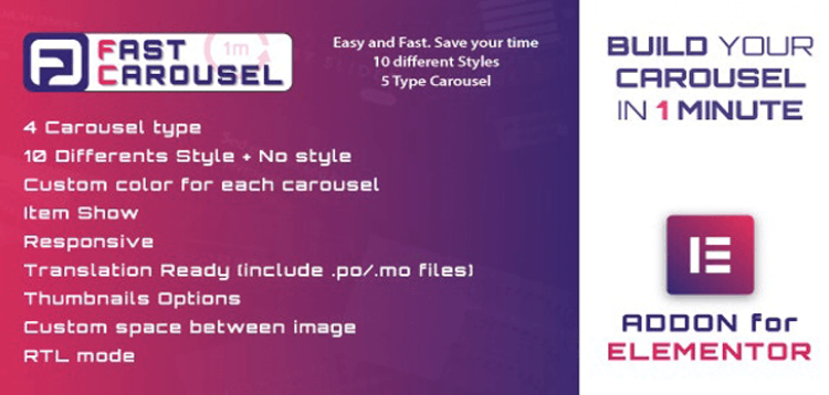 Item cover for download Fast Carousel for Elementor - WordPress Plugin