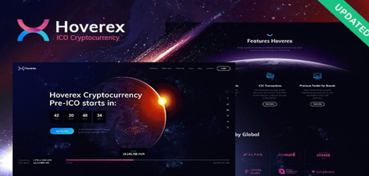 Item cover for download Hoverex | Cryptocurrency & ICO WordPress Theme + Spanish